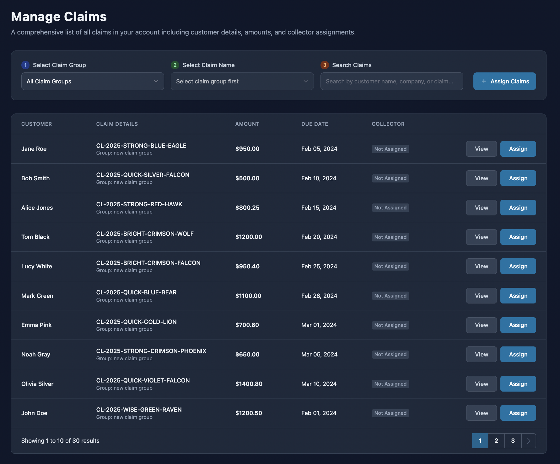 Claims Management - Manage and track all debt claims